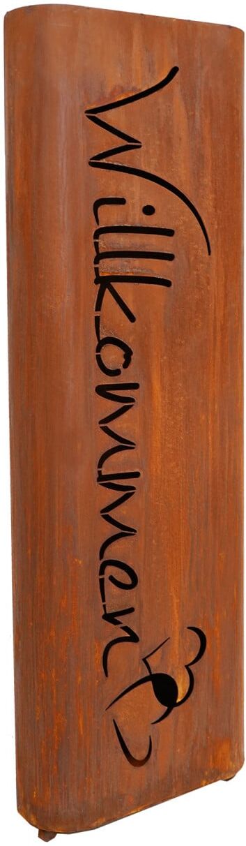 Badeko Säule Willkommen 100 x 32 x 32 cm rostbraun