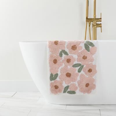 Becky Cameron 100% Cotton Floral Patterned Bath Mat