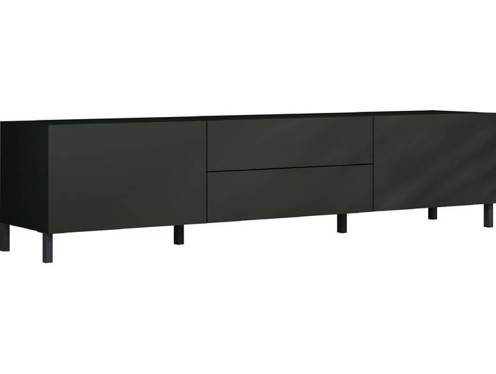 Lowboard BORCHARDT MÖBEL Sophia, TV-Schrank mit Metallfüssen, Breite 200 cm , schwarz, B:200cm H:45cm T:35cm, Holzwerkstoff, Sideboards, Lowboard, Variante hängend unter mehr aus der Serie zu finden