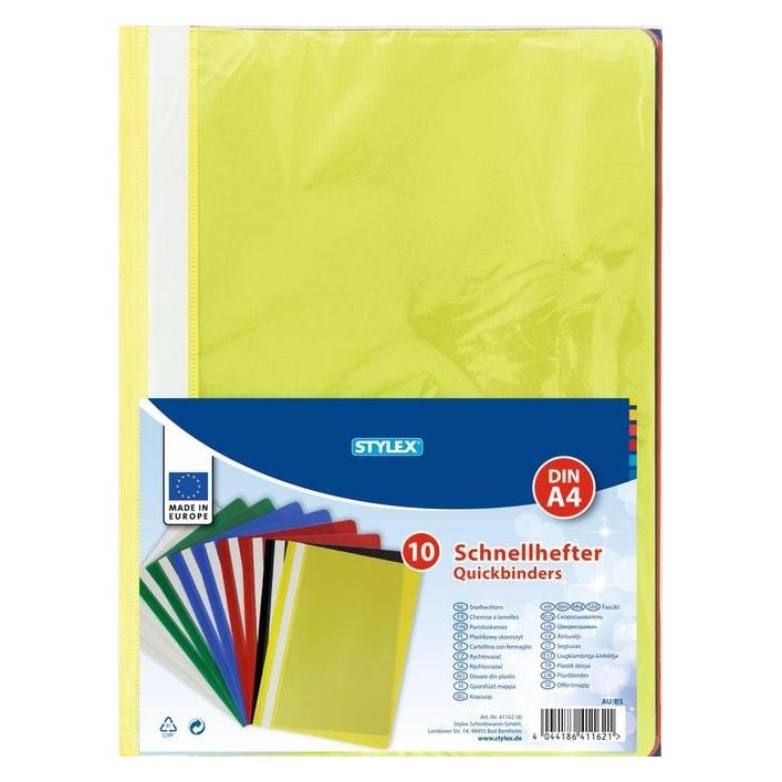 Stylex Schnellhefter A4 PP 10er sort. 41162 (A4) (41162A)