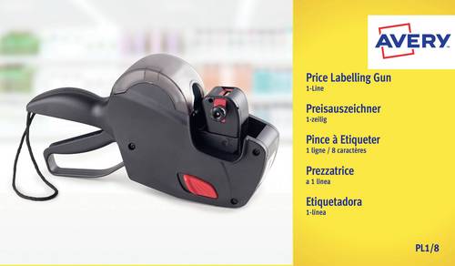 Avery-Zweckform Preisauszeichnungsgerät PL1/8 Anzahl Druckzeilen: 1 Schwarz