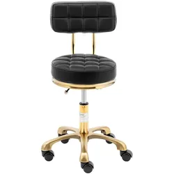 Physa, Bürostuhl, Rollhocker mit Lehne Friseurhocker Kosmetikhocker höhenverstellbar 150kg schwarz (47 - 61 cm)