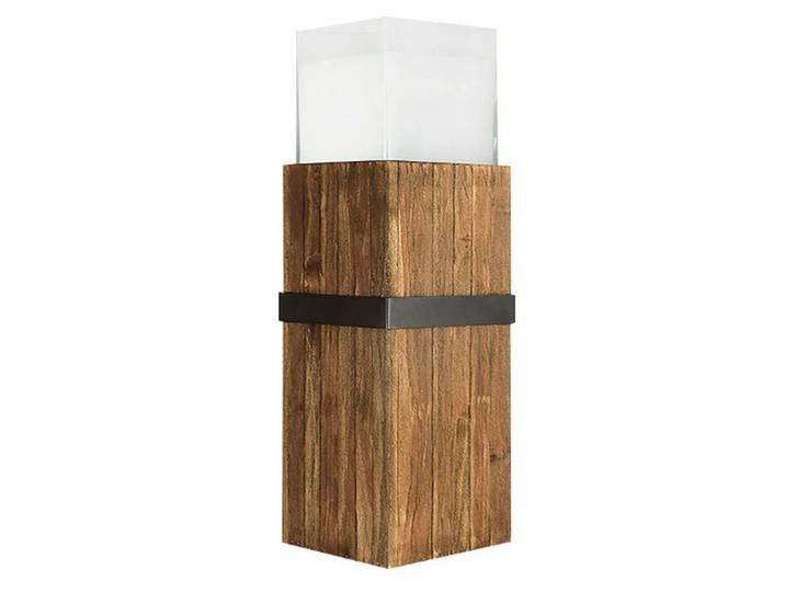 Wiedemann Kerzenständer, Braun, Weiss, Holz, Glas, Teakholz, 28x78x23 cm, zum Stellen, Dekoration, Kerzen & Kerzenhalter, Kerzenständer