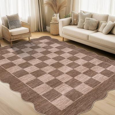 Garvee Modern Checkered Scallop Area Rug