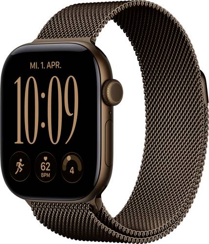 Apple Watch Series 12 GPS + Cellular 42mm Aluminiumgehäuse Milanese Loop Dunkel-Bronze