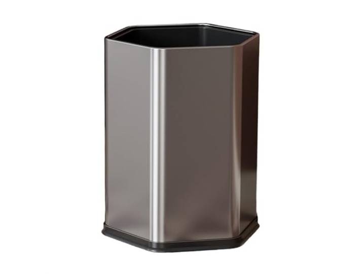 9bbhfJw4R Haushaltsmülleimer Sechseckiger Mülleimer Ohne Deckel, for Badezimmer, Schlafzimmer(Silver,15L)