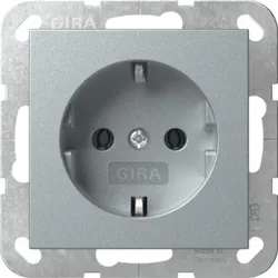 Gira Steckdose ohne Kr. Aluminium 446626
