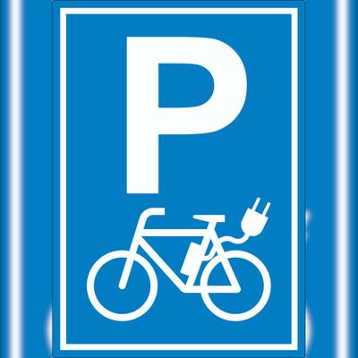 HB-Druck Parkplatz E-Bike Elektrorad Aufkleber A1 (594x841mm)