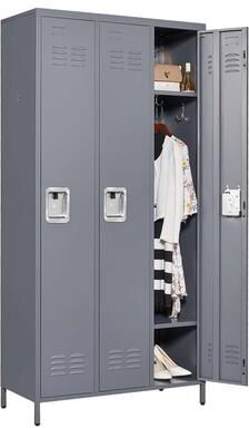 Telepassa "72""H Metal Lockers with Name Card for Employees,Storage Cabinet With Hooks and Ventilation For School,Garage,Gym,Office"