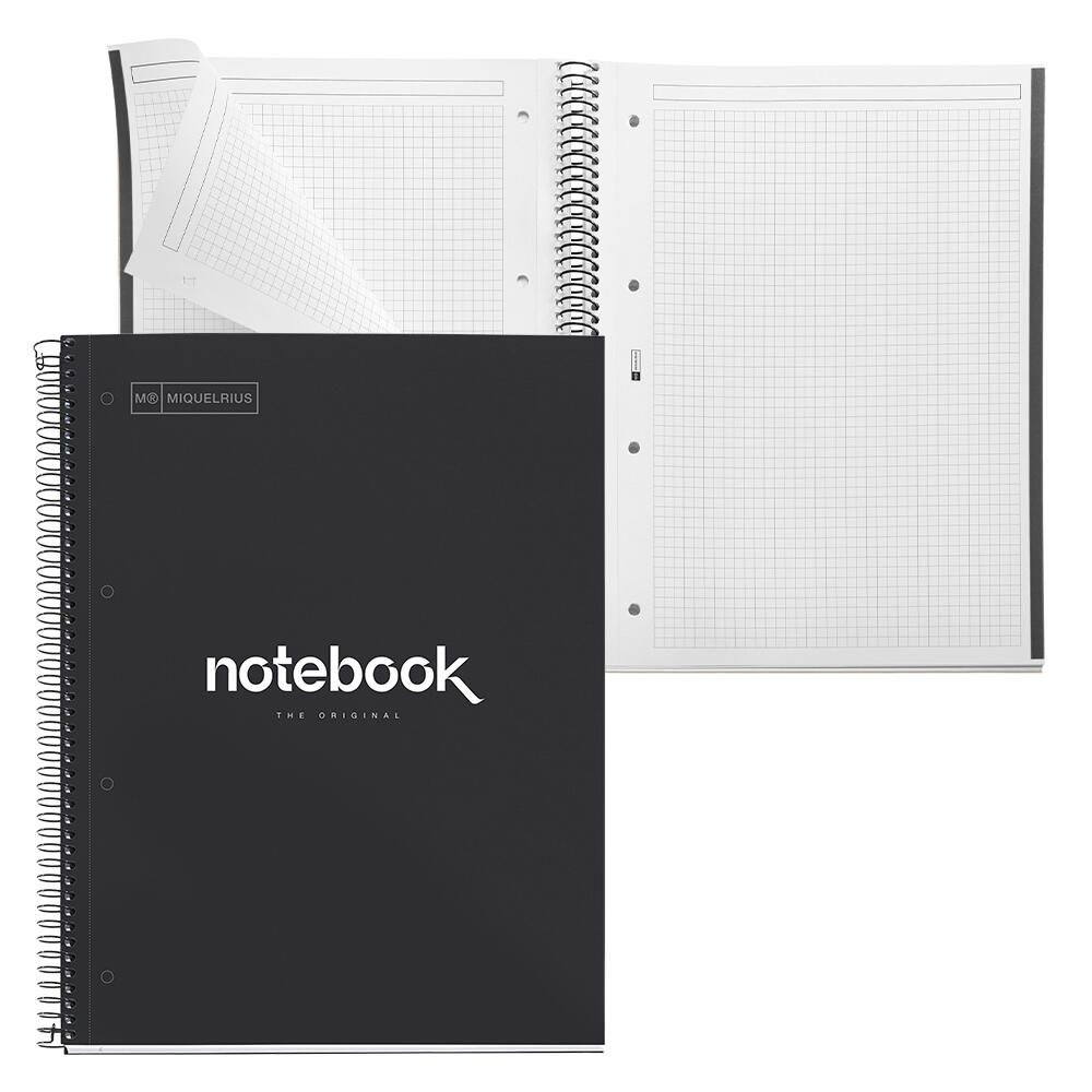 MIQUELRIUS Eco Emotions Collegeblock DIN A4 kariert schwarz A460490