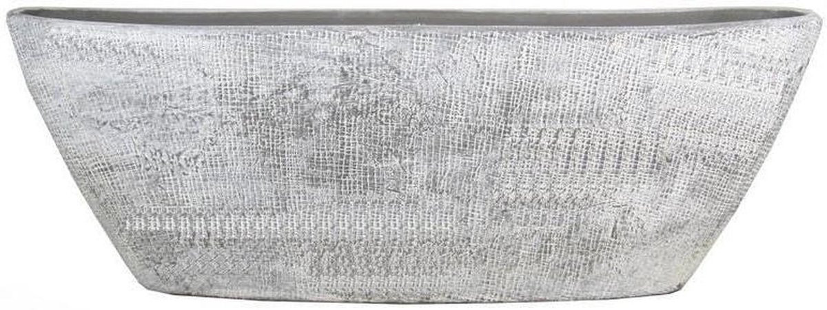 Keramische schaal Betongrijs design - Decoratieve vaas - Grijs - 68 cm lang