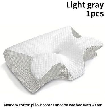 Uplift Treasures 2 In 1 Ergonomic Memory Foam Neck Pillow light Gray