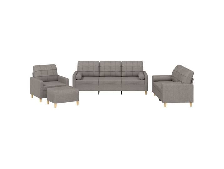 vidaXL Ensemble de canapés 4 pièces avec coussins Tissu Taupe
