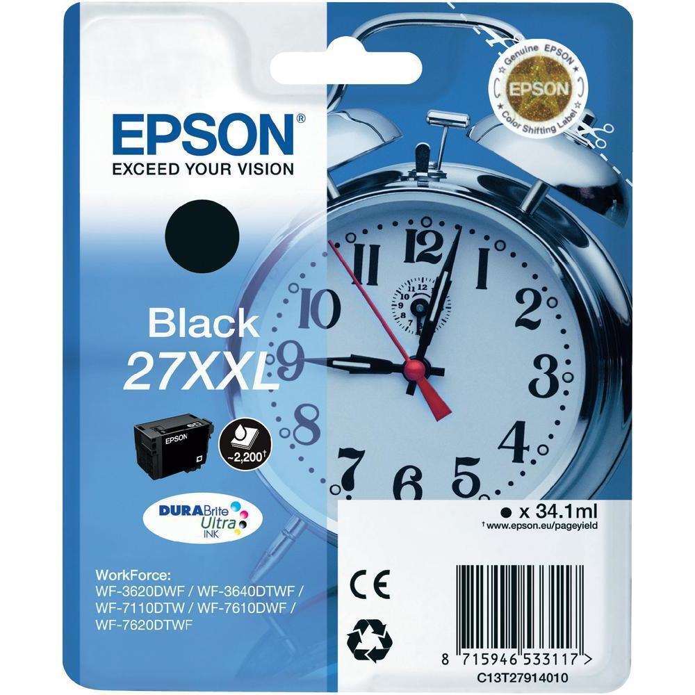 Epson C13T27914012 N.27XXL zwarte inktcartridge geschikt voor Epson Workforce 3620DWF