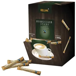 HELLMA Fairtrade Rohrohrzucker-Sticks