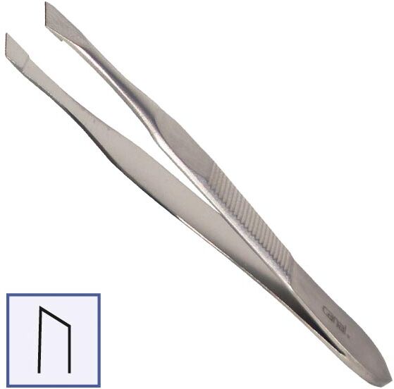 Canal Haarpinzette schräg rostfrei, 8 cm