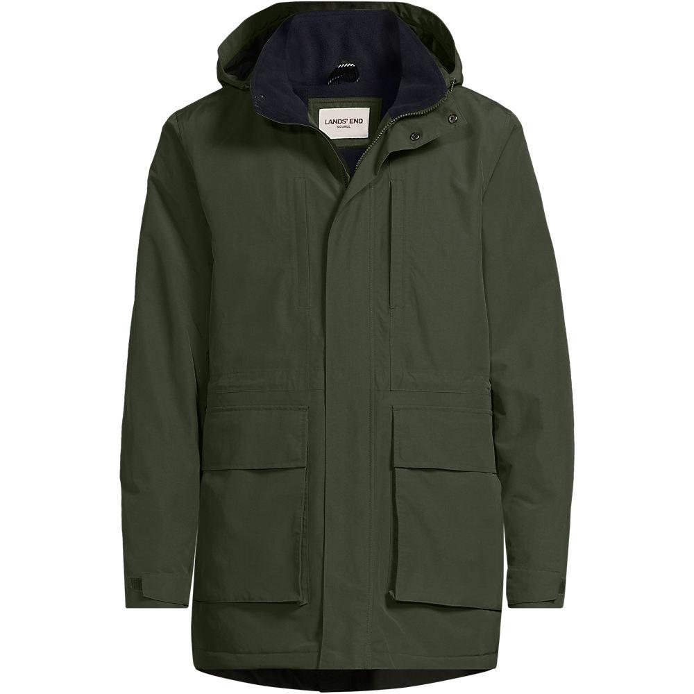 Wasserdichter, isolierter Squall-Parka für Herren, Herren, size: regular, Grün, Nylon, by Lands' End