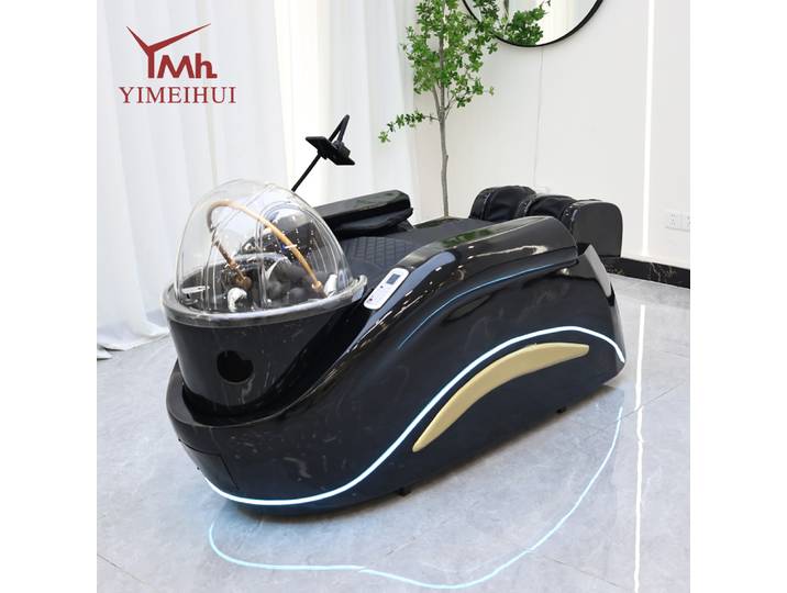 Fauteuil de lavage de cheveux électrique réglable avec station de massage pour salon de coiffure