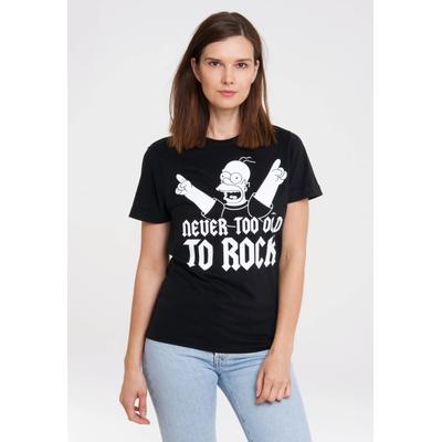 T-Shirt LOGOSHIRT "Simpsons - Homer Simpson", Damen, Gr. M, schwarz, 100% Baumwolle, bedruckt, normal, Rundhals, Shirts T-Shirt, mit lizenziertem Print