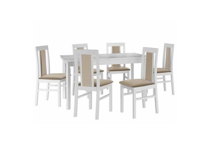 Ensemble salle à manger - Victorville 315 - Blanc - Table stratifié - Bois - Allongement