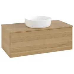 Villeroy und Boch Antao Waschtisch-Unterschrank L31011HN mit Beleuchtung, 100x36x50cm, Waschbeckenplattenfarbe honey oak, honey oak
