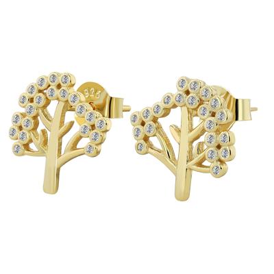 Paar Ohrhänger ADELIA´S "Ohrringe – Ohrstecker Lebensbaum aus 925 Silber", Damen, Gr. Damen, Silber 925 (Sterlingsilber), gold, Ohrringe, Ein Geschenk, das Freude macht