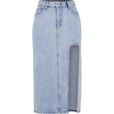 Sommerrock DEF "DEF DEF Queens Skirt", Damen, Gr. S, blau (lightblau), 100% Baumwolle, unifarben, loose fit, Röcke