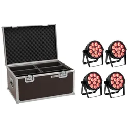 EUROLITE Set 4x LED 7C-12 Silent Slim Spot + Case