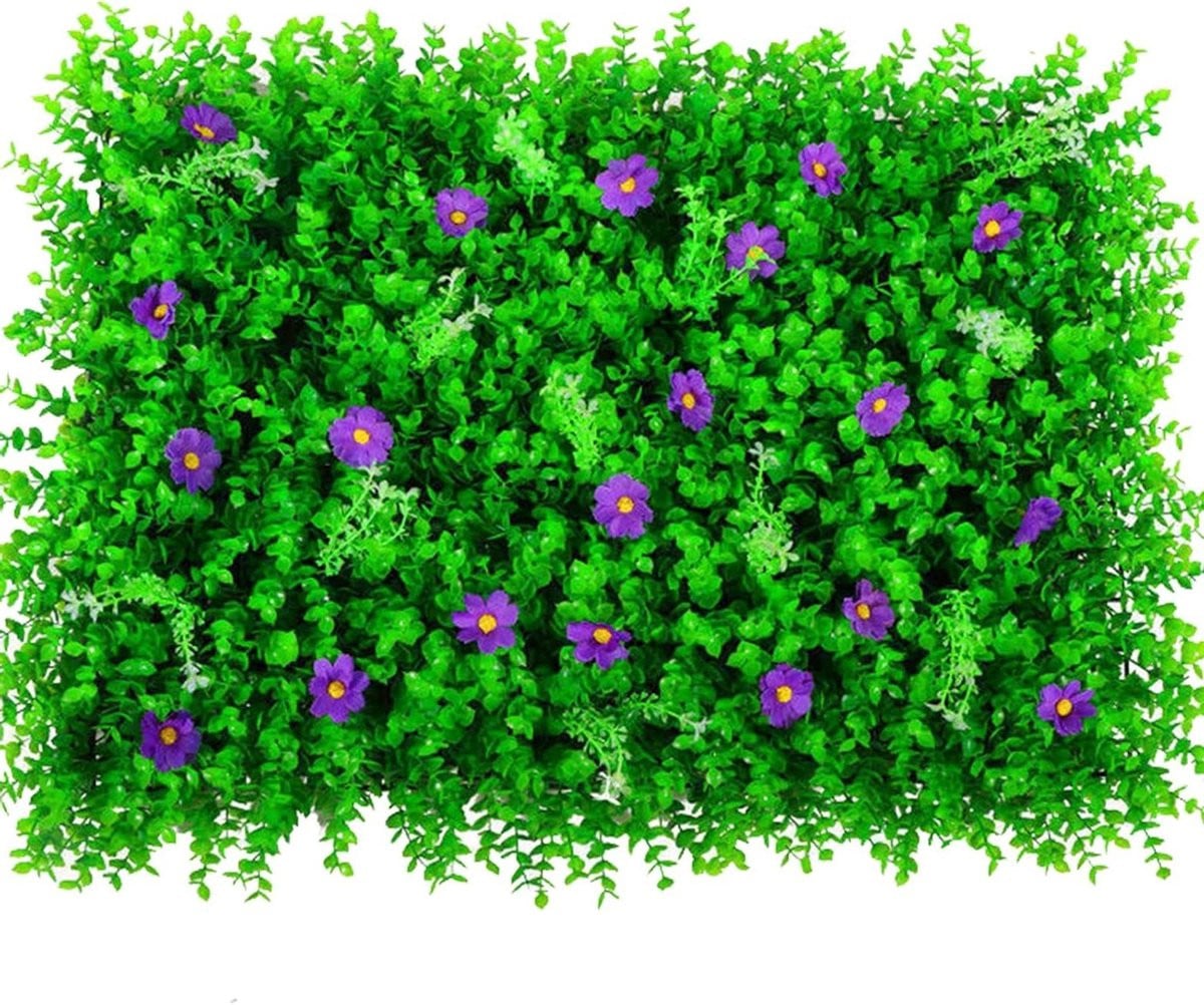 Set van 4 kunstmatige buxuspanelen voor tuin decoratie, groen