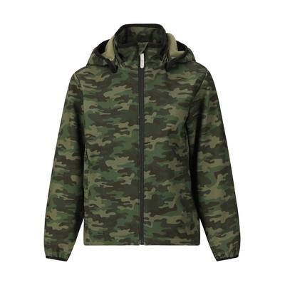 Softshelljacke ZIGZAG "Onetwo", Jungen, Gr. 104, grün, 94% Polyester, 6% Elasthan, bedruckt, normal, ohne Ausschnitt, Jacken Softshelljacke, DWR Treatment