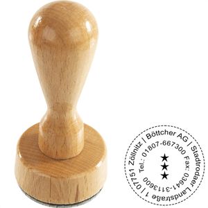 Stempel Ø 30 mm, Textstempel, inklusive Textplatte, bis 6 Zeilen