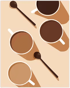 Inspire Picks Modern Coffee Guide Poster Coffee Menu Canvas Wall Art For Kitchen & Cafe Decor 9 40x50 Cm No Frame