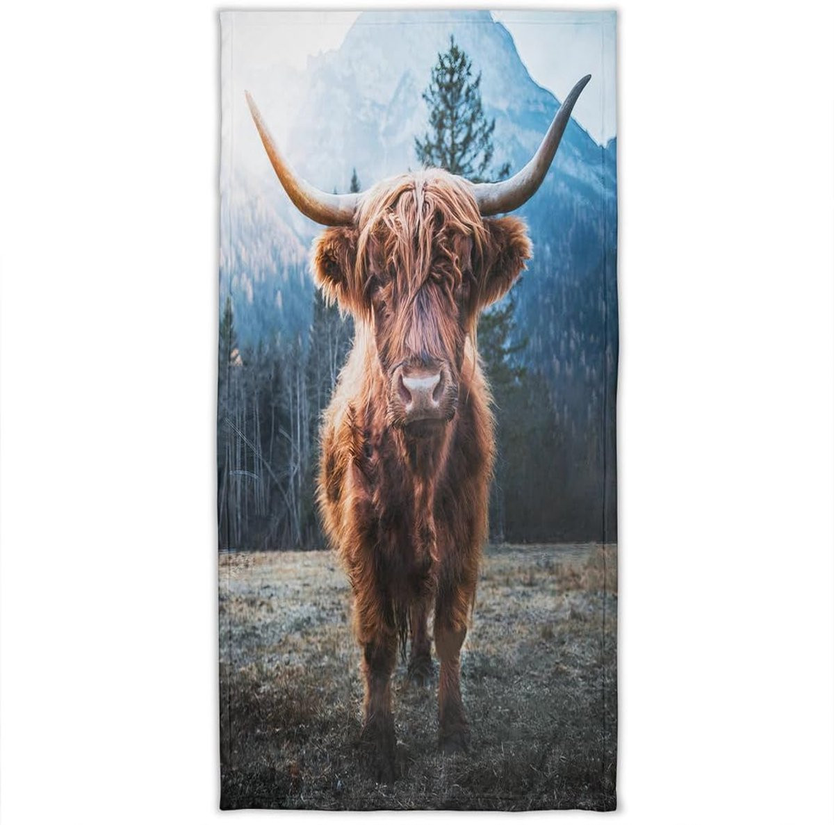 Lonely Yak Cow Badhanddoek en Strandhanddoek van Katoen, 70 x 140 cm