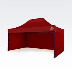 Faltpavillon 3x4,5m - mit 3 Wänden - Red