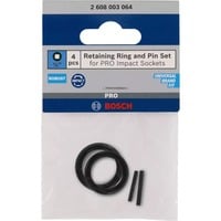 Set Haltering und Stift, für PRO Impact Steckschlüssel 1/4", Sicherung schwarz, 4-teilig