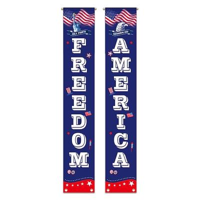Patriotische Dekorationen 4. Juli Dekorationen Außensaison Hängehängende Amerikanische Flaggenbanner Veranda Schild für Veteranen Gedenktag Arbeitspräsidenten Wahlflagge
