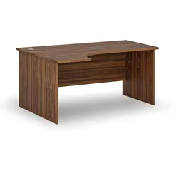 Büro-Eckschreibtisch PRIMO WOOD, 160x120 cm, links, Nussbaum