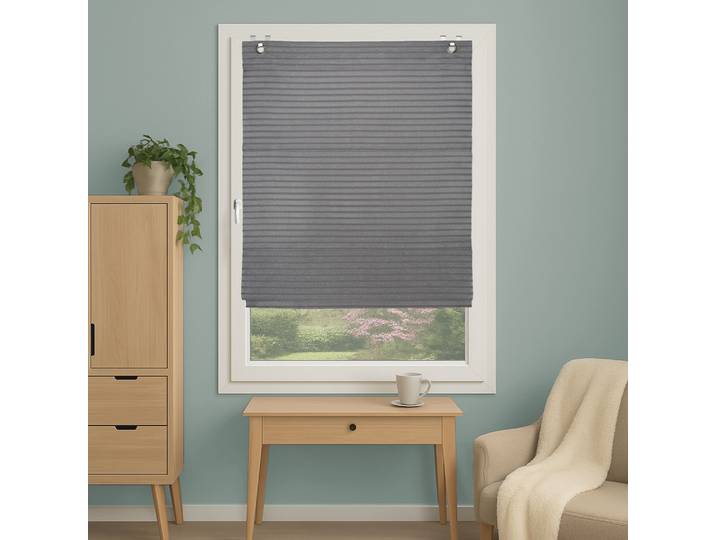 Magnetrollo HOME WOHNIDEEN JACOB , grau, B:100cm H:130cm, Obermaterial: 100% Polyester, Raffrollos, Magnetrollo, Querstreifen