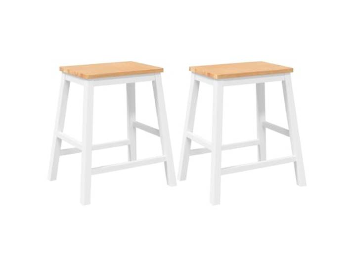 POUFGDR Barhocker, Massivholz, Weiß, 2-teilig, für Küche Robustes Gummibaumholz, bequeme Rückenlehne, moderner Stil, einfache Pflege, vielseitiger täglicher Gebrauch