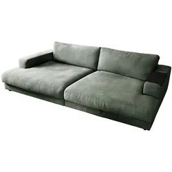 BIG SOFA MIT TABLETT MADELINE Grün Webstoff