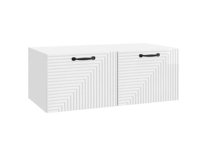 KGHERMDF Wandmontierter TV-Schrank Hochglanz Weiß 78,5 x 41 x 30 cm Holzwerkstoff, 90°-Schwenktüren, Stauraum für Zubehör, Platzsparend, Pflegeleicht