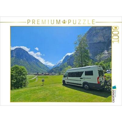 CALVENDO Puzzle Campingplatz Aareschlucht | 1000 Teile Lege-Größe 64x48cm Foto-Puzzle für glückliche Stunden
