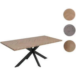 Esszimmertisch HWC-O55, Küchentisch Tisch Esstisch, Industrial MDF Metall 180cm ~ helle Eiche-Optik