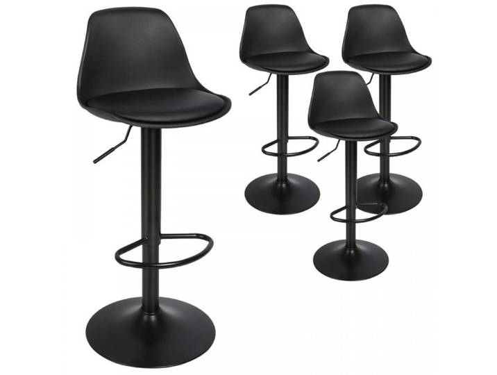 MIPAN Lot de 4 Tabourets de Bar pivotant réglable en Hauteur noir pur