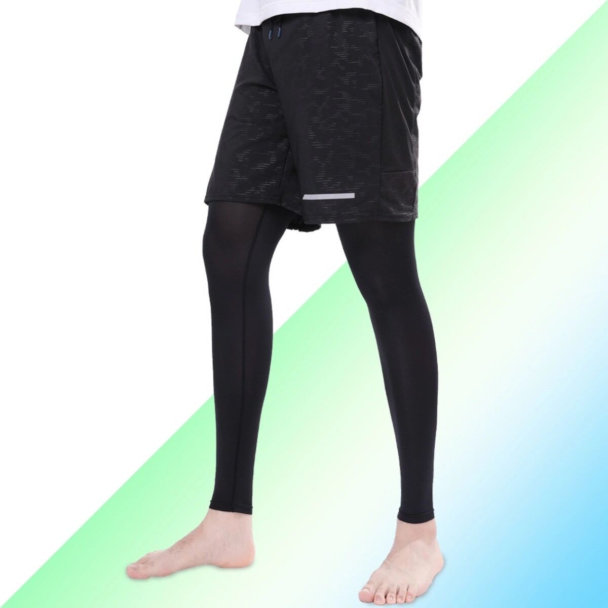INF Sommer Eisseide Radsport-Beinlinge (Schwarz) — Atmungsaktiv, Silikon Anti-Rutsch, Sonnenschutz, 2 Paar