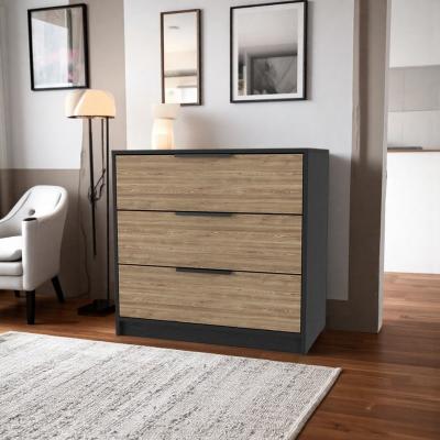 ZWYO HOSIMU "27.5"" Wide Freestanding 3-Drawer Chest with Black Handles and Storage Drawers"