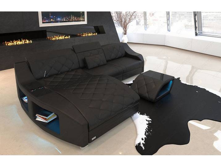 Mini Couch Swing L-Form in Leder