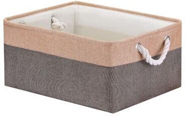 Unique Collapsible Storage Basket Bin With Handle, Fabric Storage Cube
