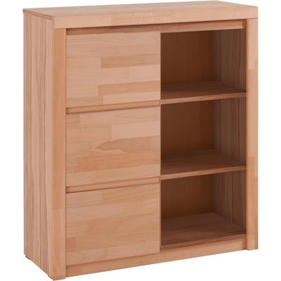 Highboard OTTO HOME "Silkeborg", beige (kernbuche teilmassiv), B:90cm H:100cm T:35cm, Holz teilmassiv, Sideboards, Highboard, Breite 90 cm