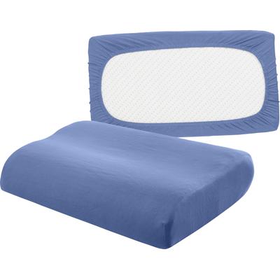 Kissenbezug BELLANA "Universal Jersey", blau (mittelblau), B:80cm L:40cm, Feinjersey, Obermaterial: 95% Baumwolle, 5% Elasthan, Kissenbezüge, Kissenbezug, passend für Nackenstützkissen